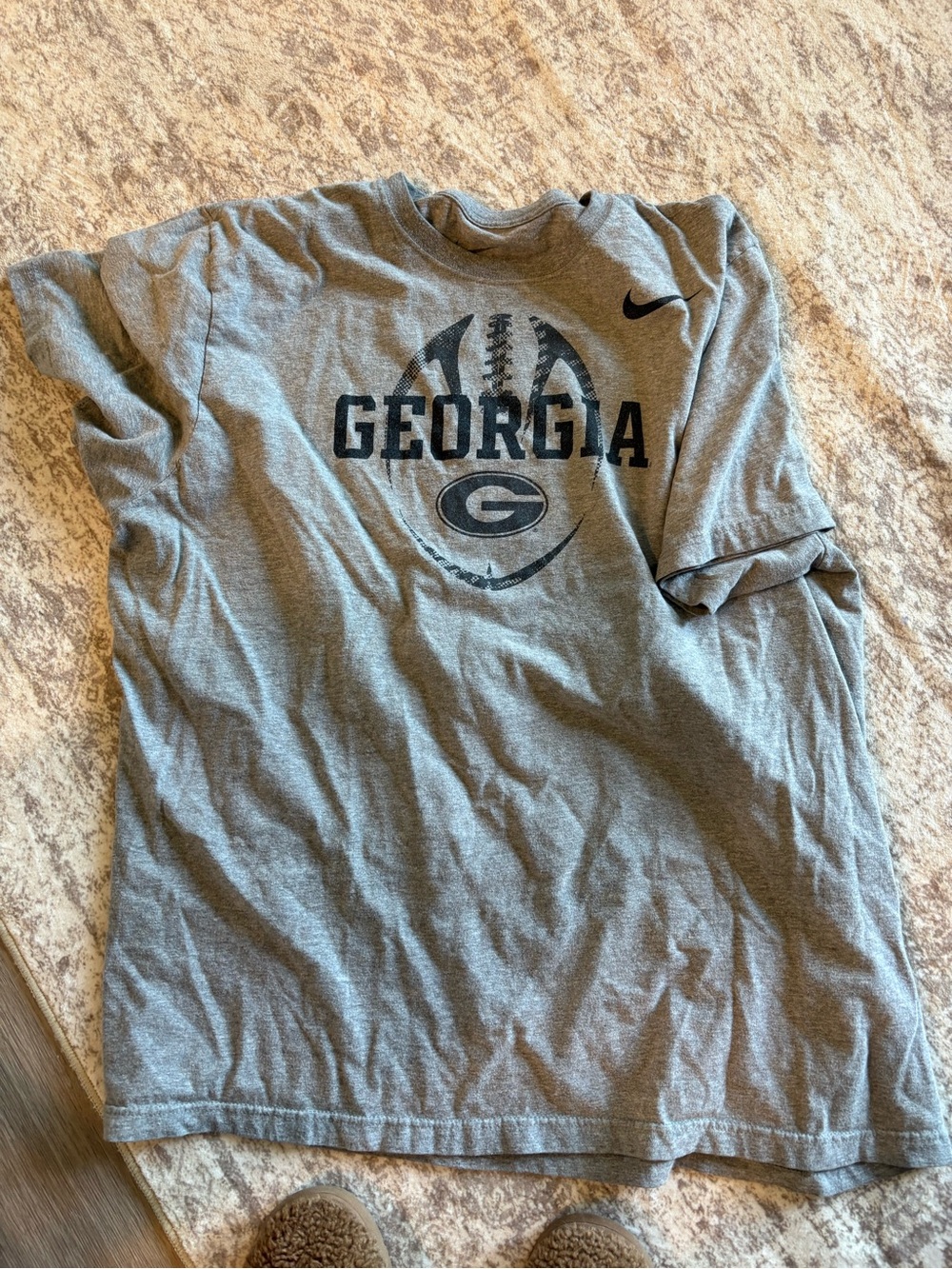 Nike Gray Georgia Football Tee with Black Logo